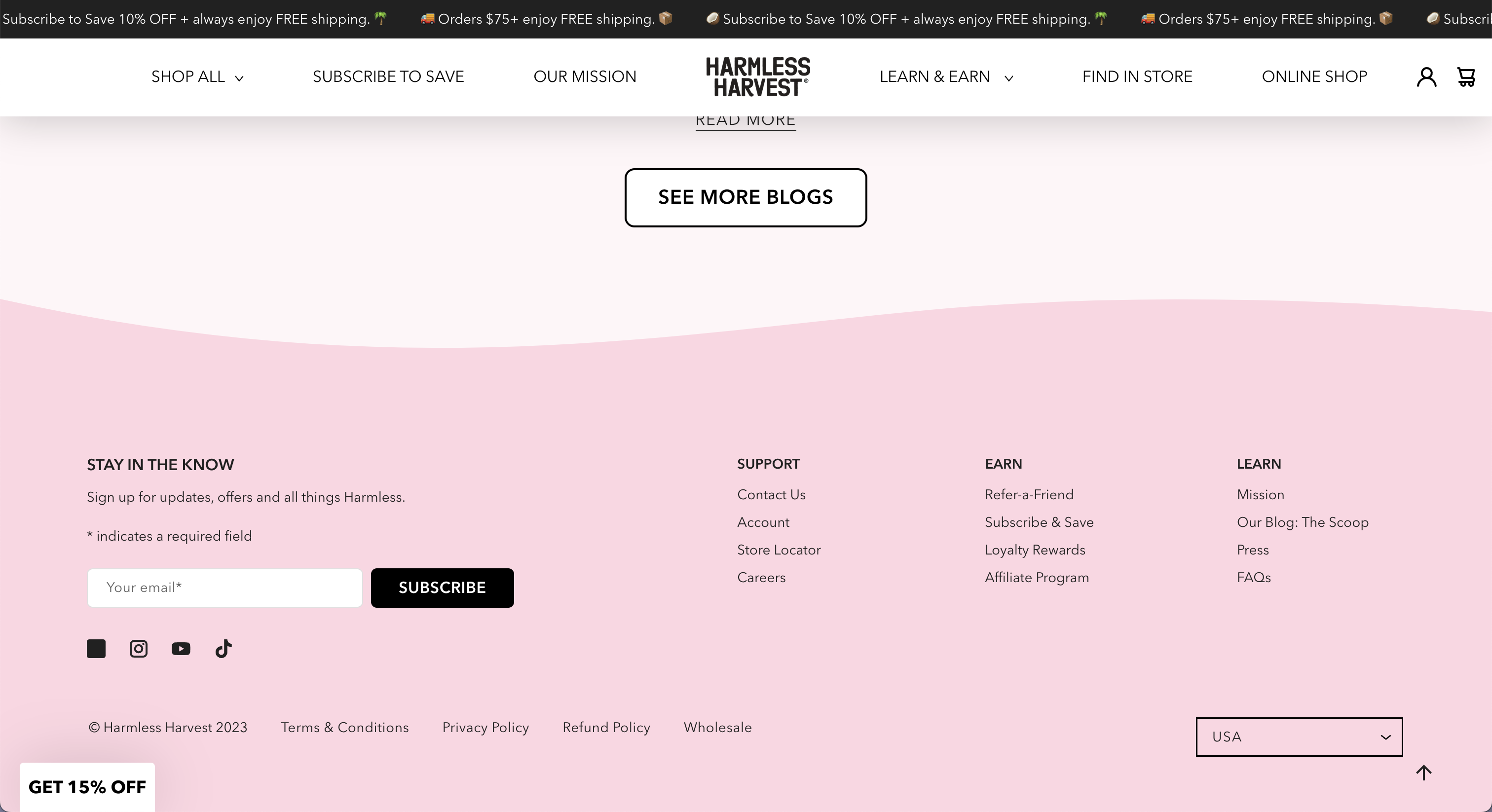 Harmsless Harvest Homepage